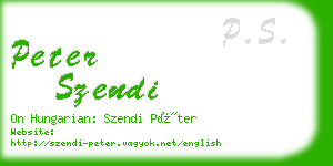 peter szendi business card
